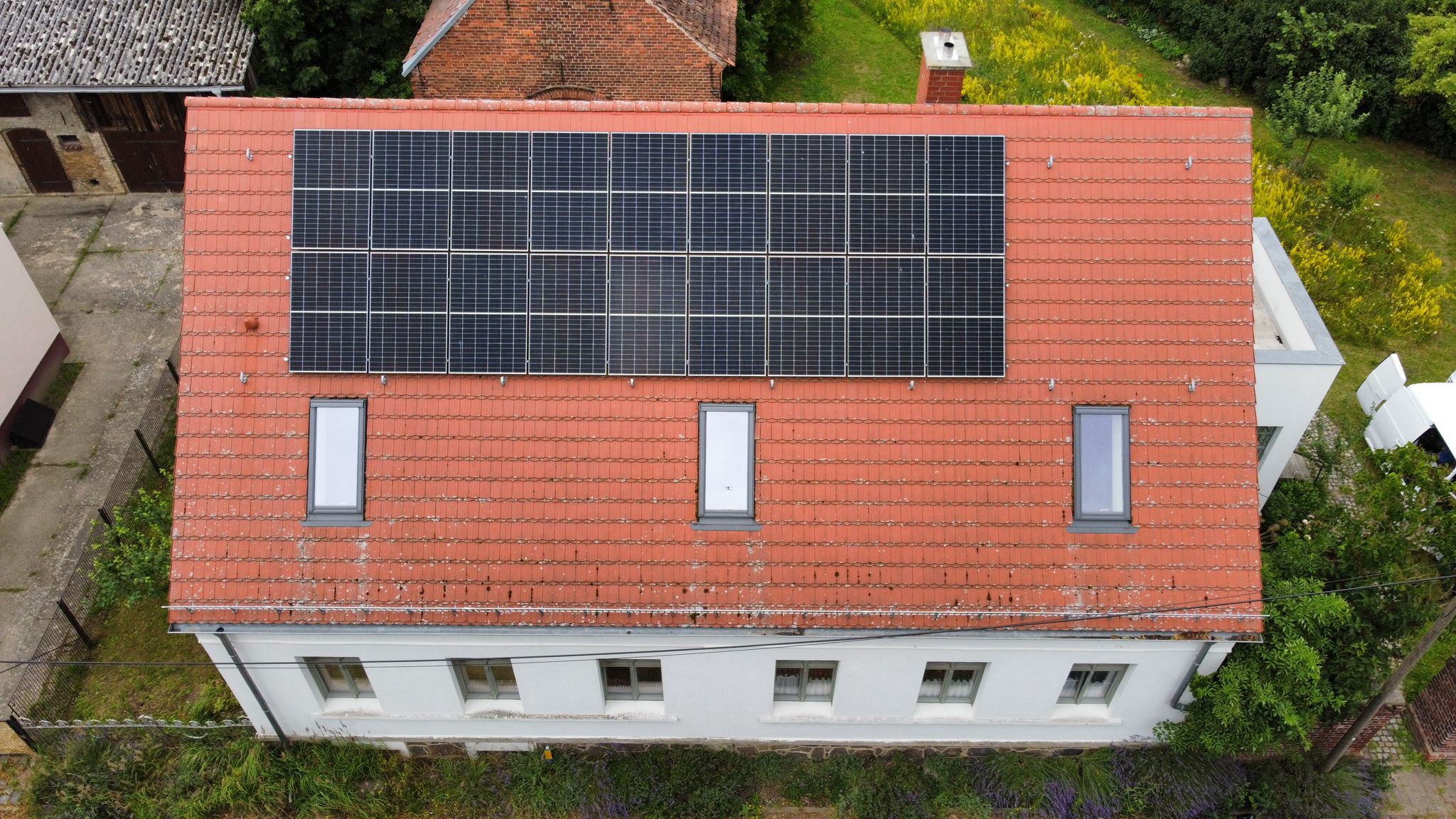 Dach Drohne von oben